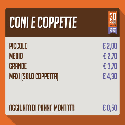 listino prezzi coni coppette gelateria quartu cagliari icestreet