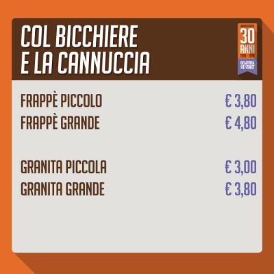 listino prezzi bicchiere cannuccia gelateria quartu cagliari icestreet